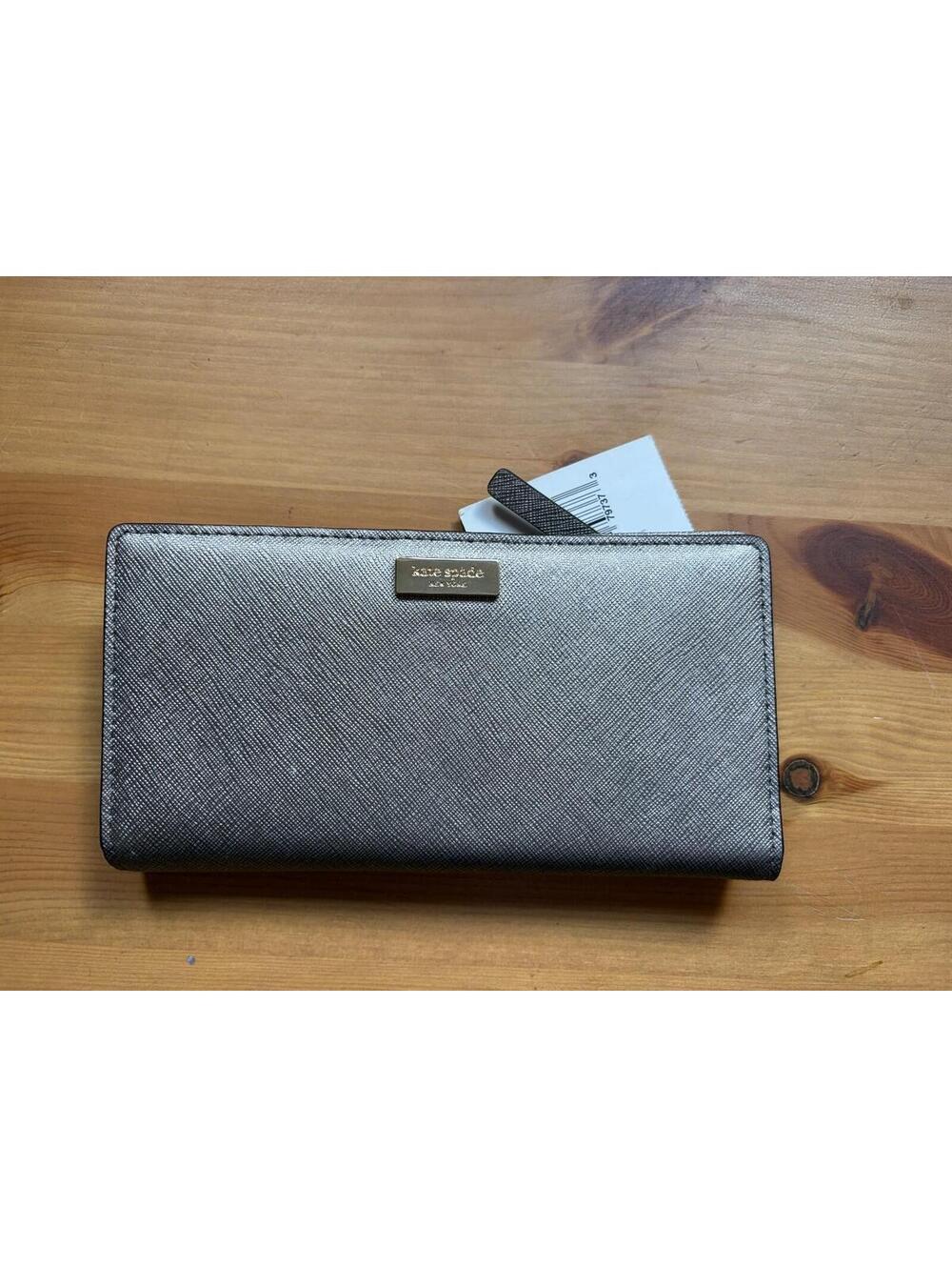 Kate Spade New York Newbury Lane Metallic Ice Bifold Wallet WLRU1601 NWT